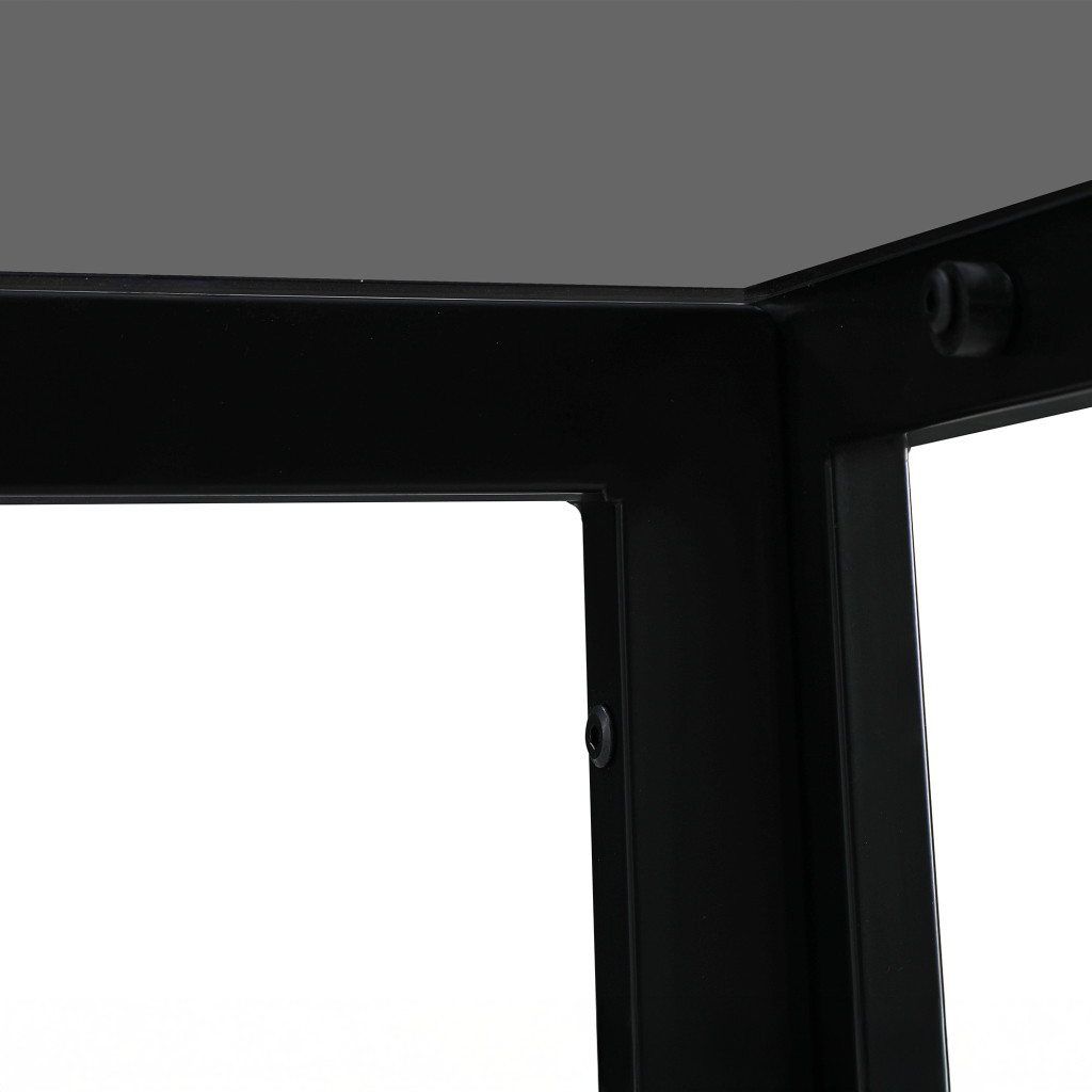 Leziter Masă pătrată din sticlă Clara 120 cm, neagră Mobalis Homvera