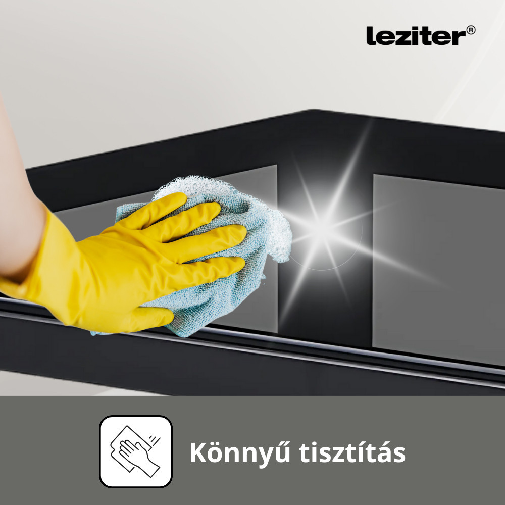 Leziter Masă pătrată din sticlă Clara 120 cm, neagră Mobalis Homvera