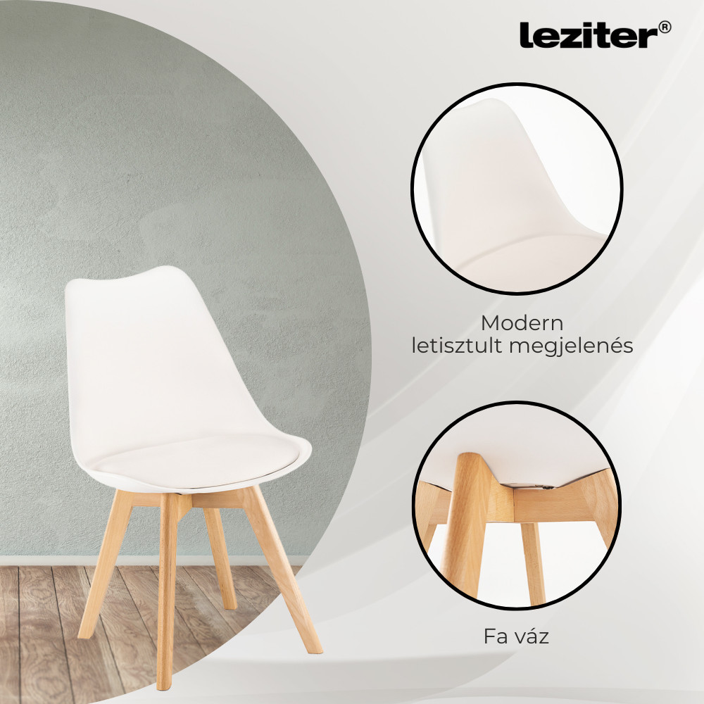 Leziter Scaun de masă Silla alb Mobalis Homvera