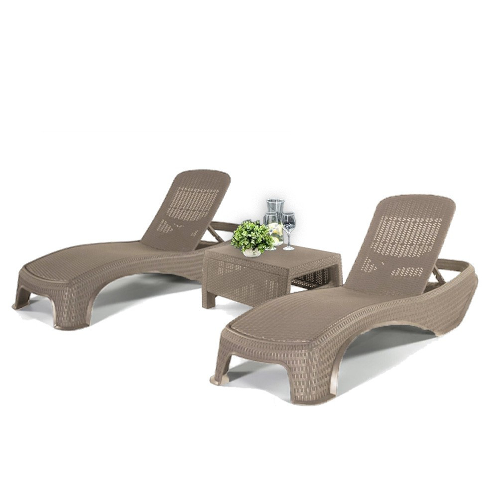 Curver Set șezlonguri de grădină Atlantic Duo cu masă Corfu Mobalis Homvera