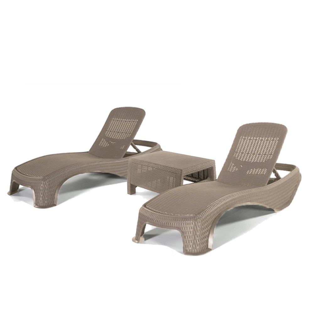 Curver Set șezlonguri de grădină Atlantic Duo cu masă Corfu Mobalis Homvera