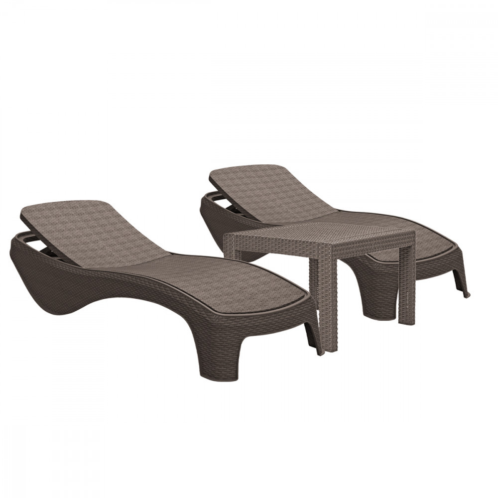 Curver Set șezlonguri de grădină Atlantic Duo cu masă Rosario Mobalis Homvera