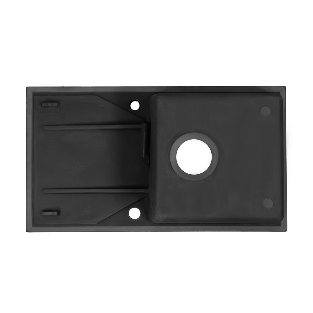 Leziter Chiuvetă Gori pătrată cu un singur lavoar din granit, cu sifon și sifon, neagră Mobalis Homvera