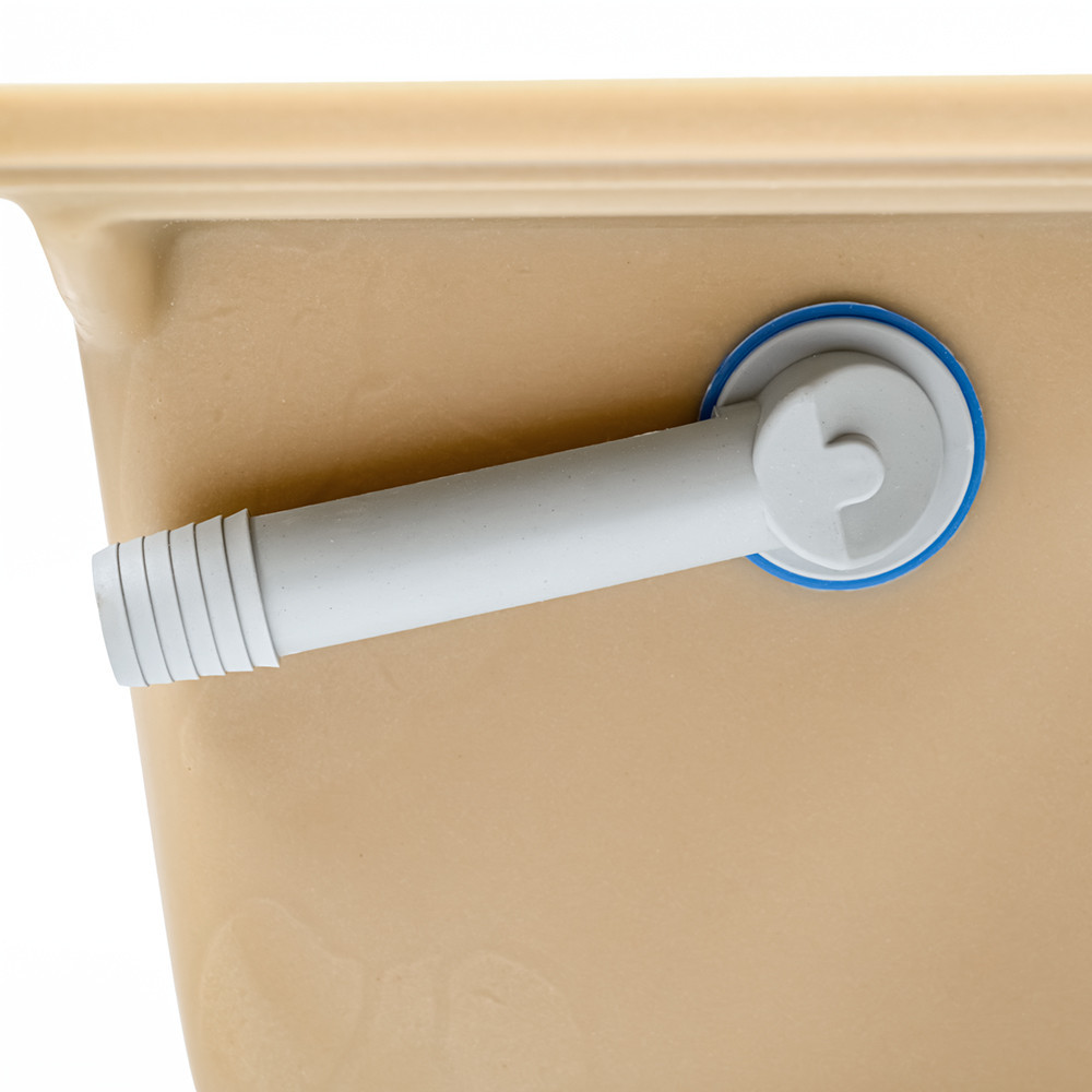 Leziter Chiuvetă pătrată Nia din granit cu o singură cuvă și sifon bej Mobalis Homvera