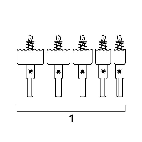 Leziter Set de burghie Ratyer cu 5 piese pentru găuri de precizie Mobalis Homvera
