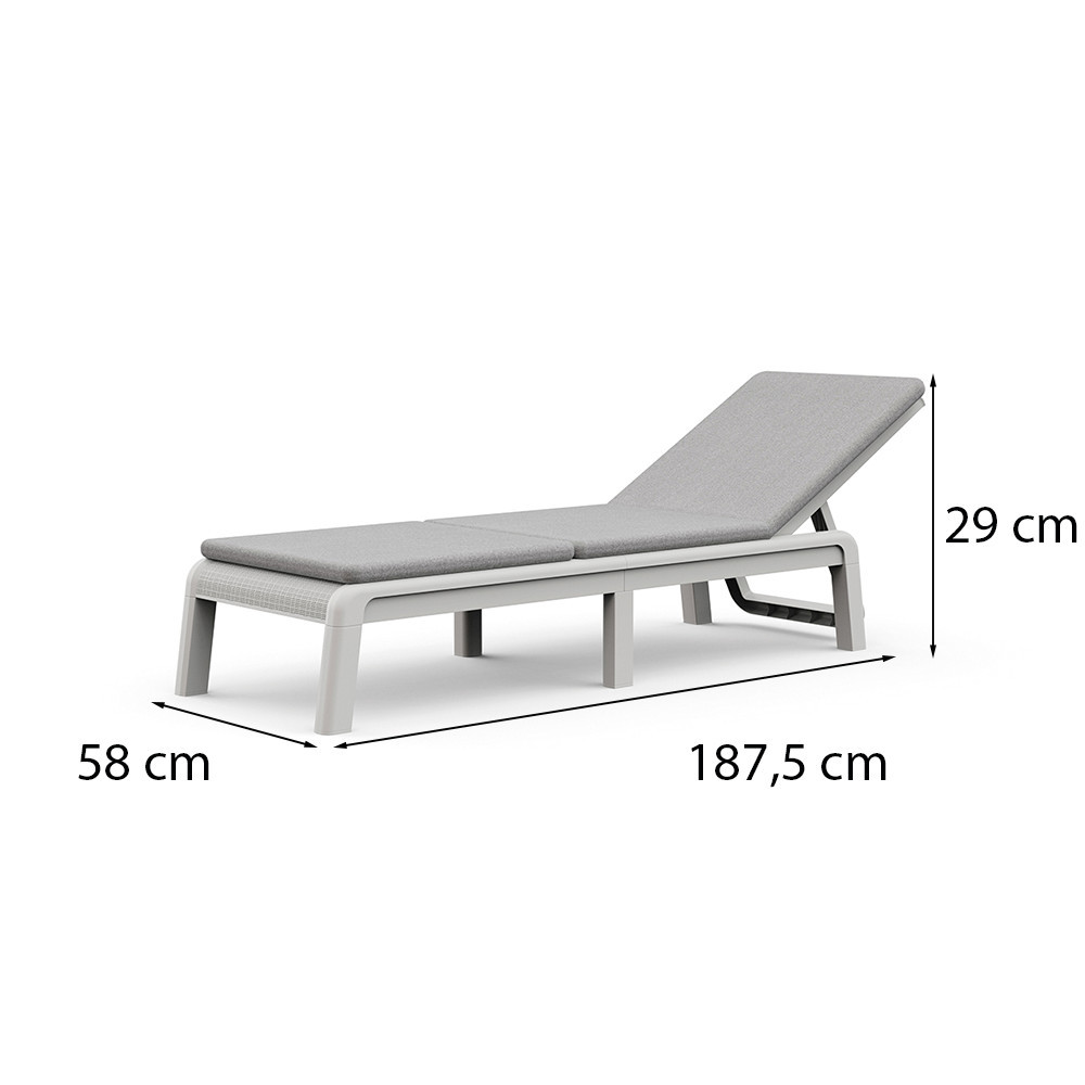 Curver Șezlong Mallorca din plastic cu pernă Mobalis Homvera