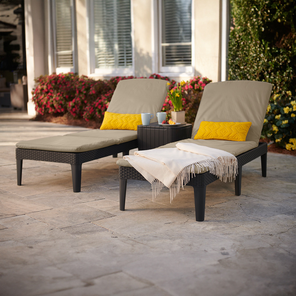 Curver Șezlong de grădină Jaipur cu pernă Mobalis Homvera