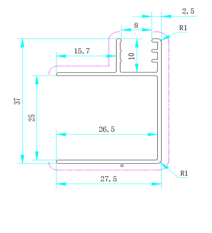 Leziter Profil de colț de conectare pentru cabină de duș Mobalis Homvera