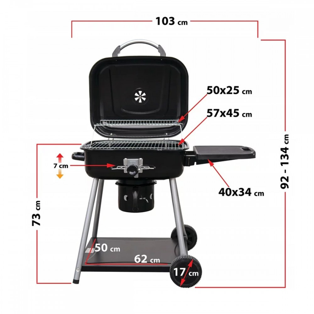 Mirpol Grătar cu cărbune MIR417 cu capac Mobalis Homvera