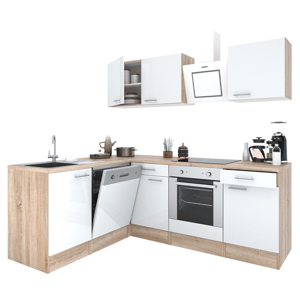 Leziter Dulap de bucătărie de colț Yorki 220 cu cuptor de jos Mobalis Homvera