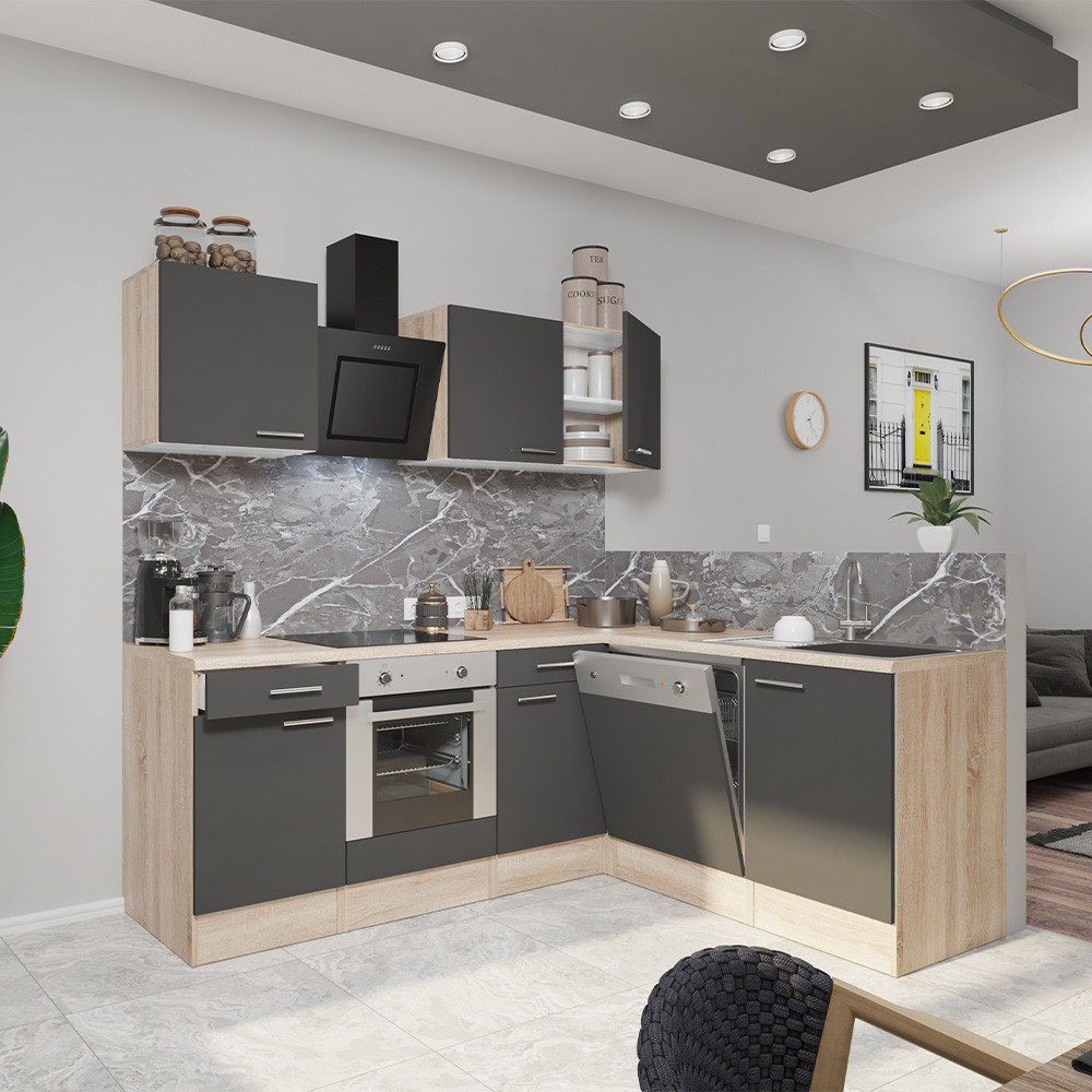 Leziter Dulap de bucătărie de colț Yorki 220 cu cuptor de jos Mobalis Homvera