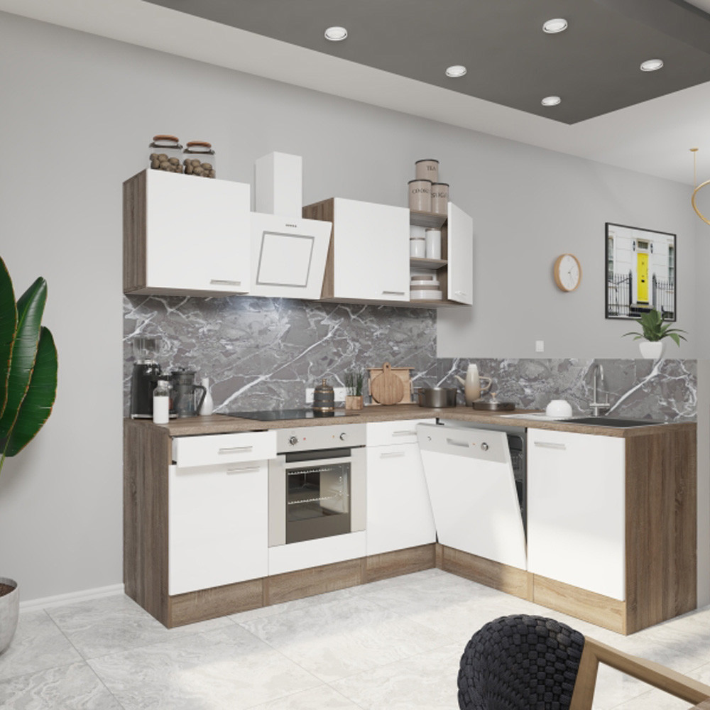 Leziter Dulap de bucătărie de colț Yorki 220 cu cuptor de jos Mobalis Homvera