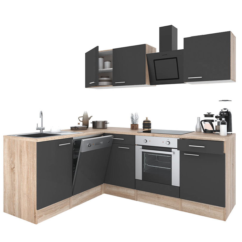 Leziter Dulap de bucătărie de colț Yorki 220 cu cuptor de jos Mobalis Homvera