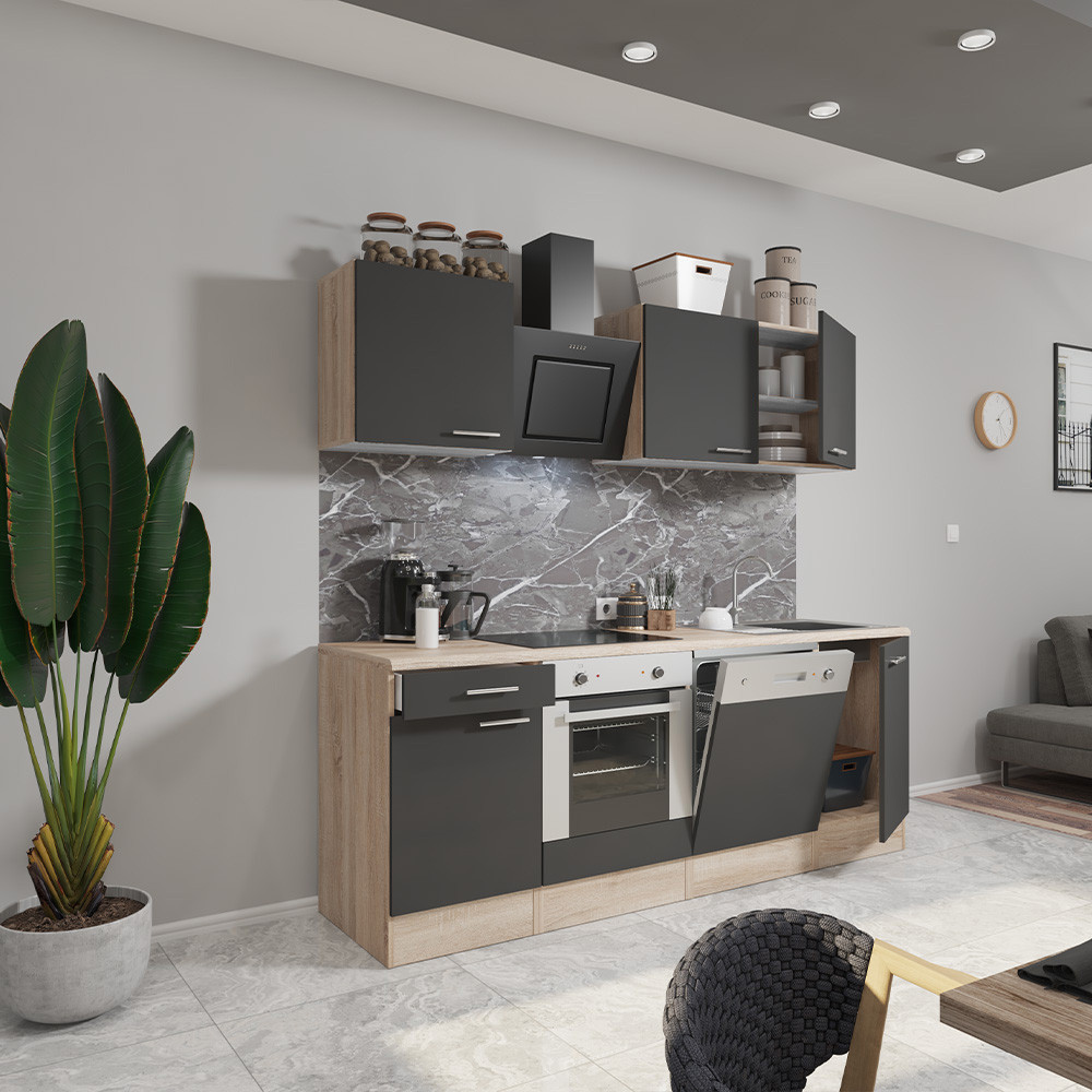 Leziter Mobilă de bucătărie Yorki 220 cu design de cuptor inferior Mobalis Homvera