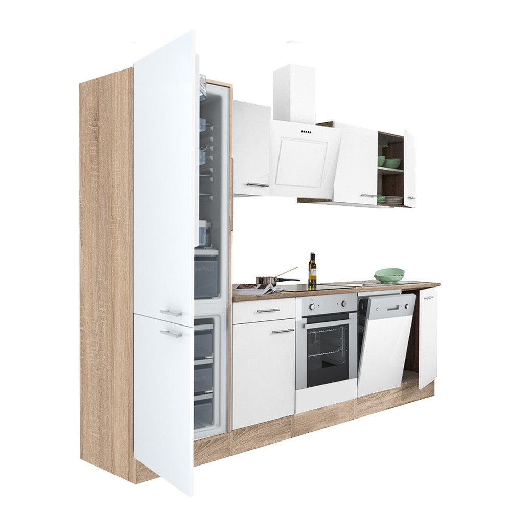 Leziter Mobilă de bucătărie Yorki 280 cu cuptor inferior și frigider cu congelator inferior Mobalis Homvera