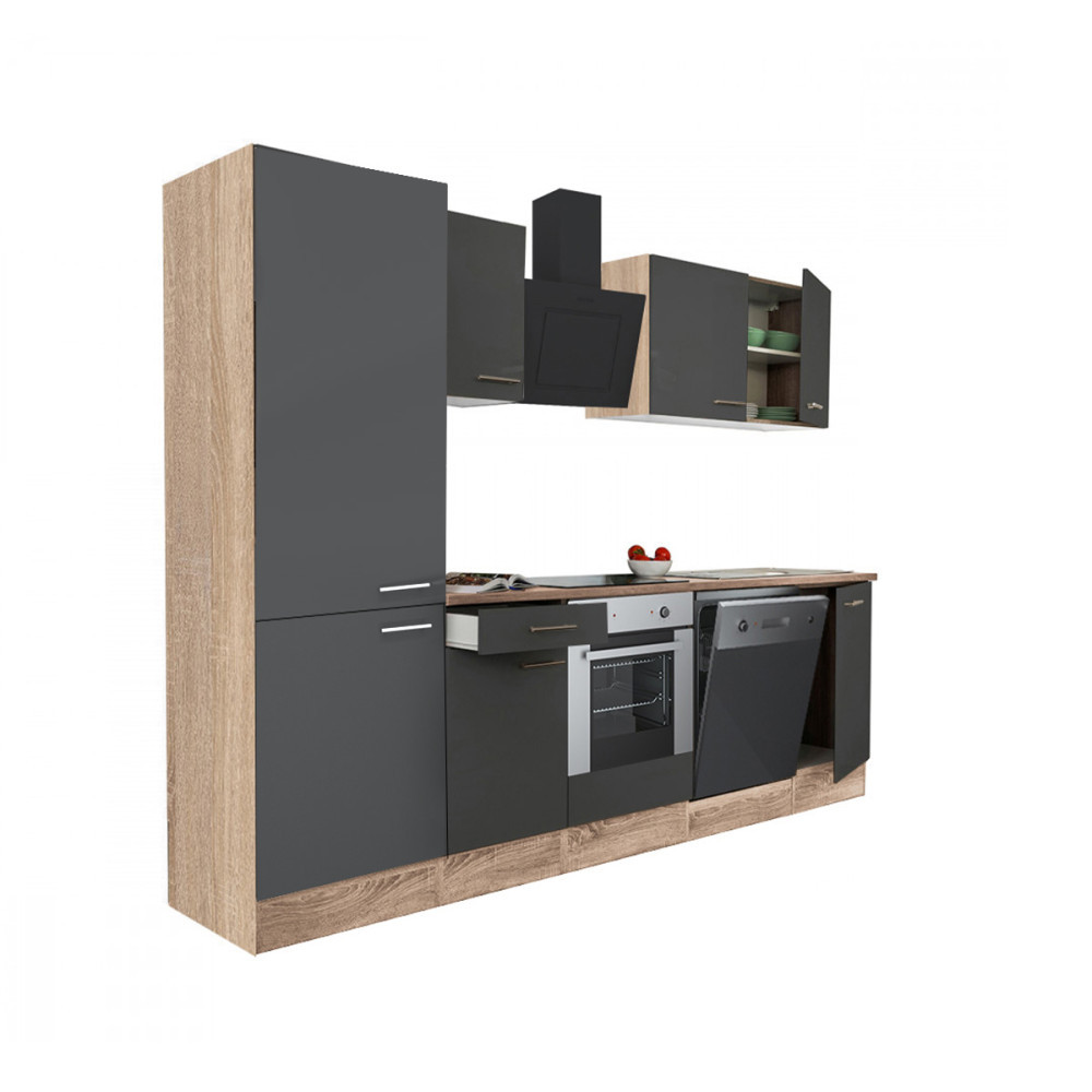 Leziter Mobilă de bucătărie Yorki 280 cu cuptor inferior și rafturi Mobalis Homvera