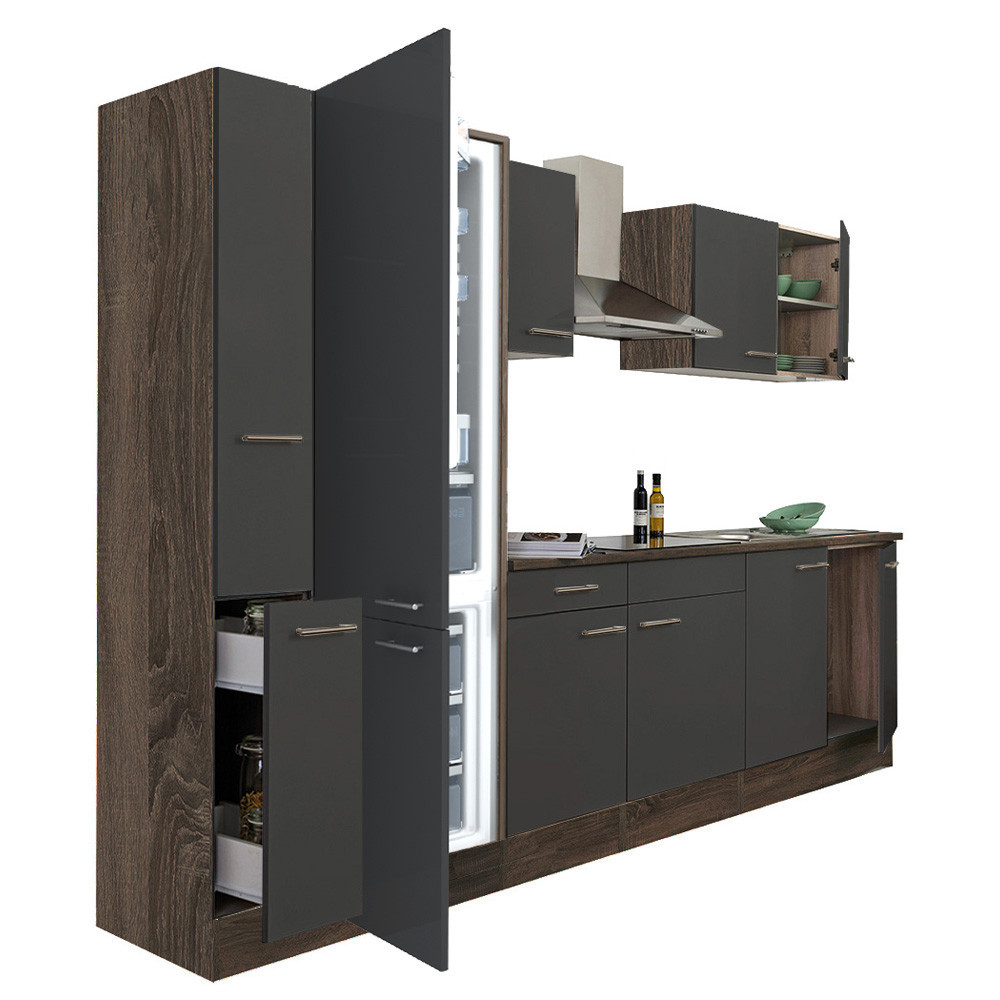 Leziter Mobilă de bucătărie Yorki 300 cu congelator inferior și frigider Mobalis Homvera