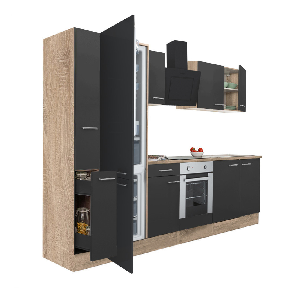 Leziter Mobilă de bucătărie Yorki 300 cu cuptor inferior și frigider cu congelator inferior Mobalis Homvera