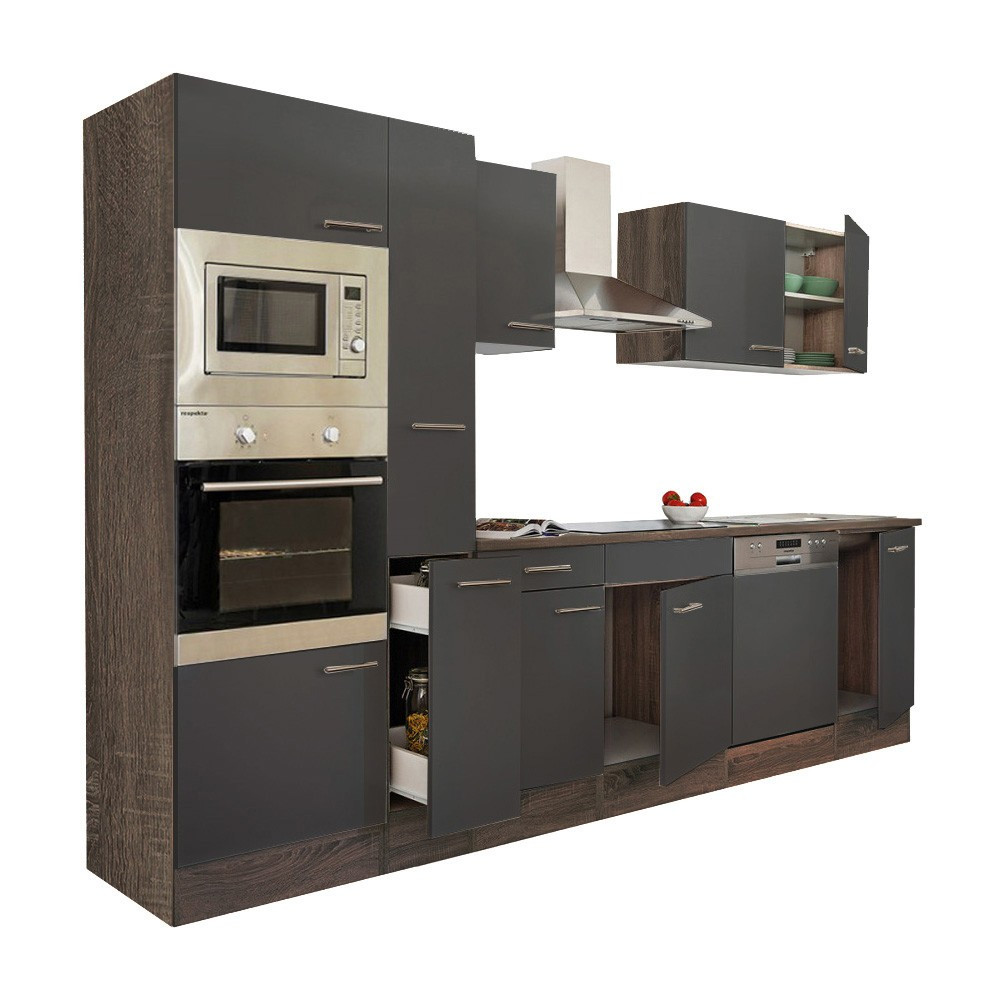 Leziter Mobilă de bucătărie Yorki 310 cu cuptor și cuptor cu microunde Mobalis Homvera