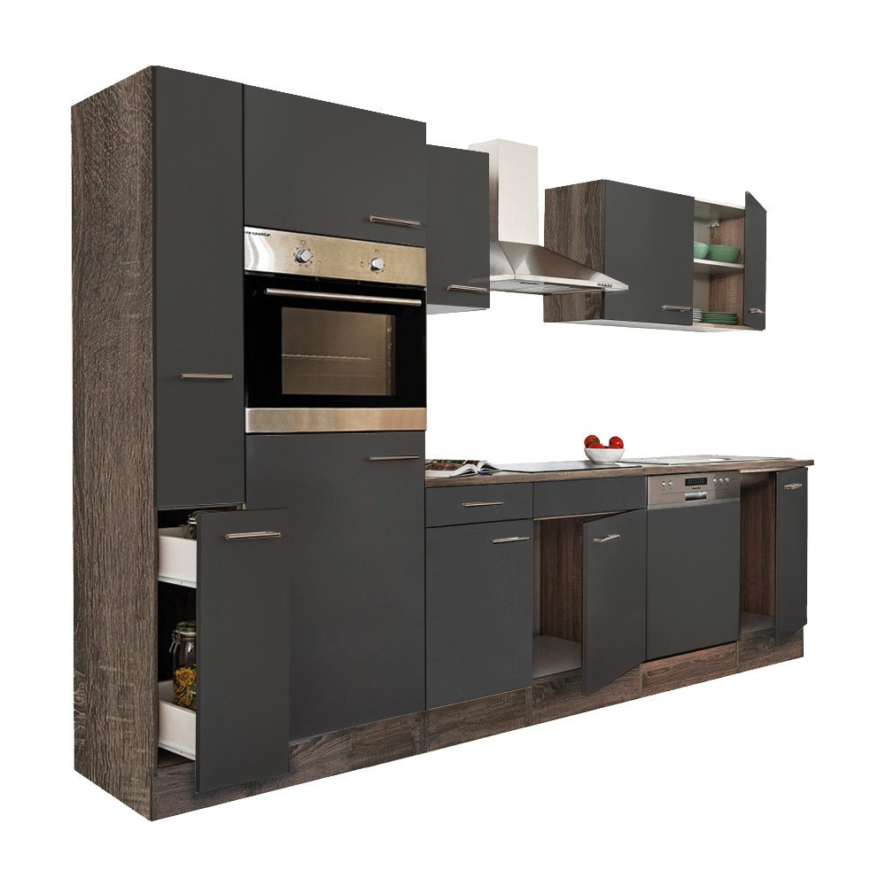 Leziter Mobilă de bucătărie Yorki 310 cu cuptor și cuptor cu microunde Mobalis Homvera