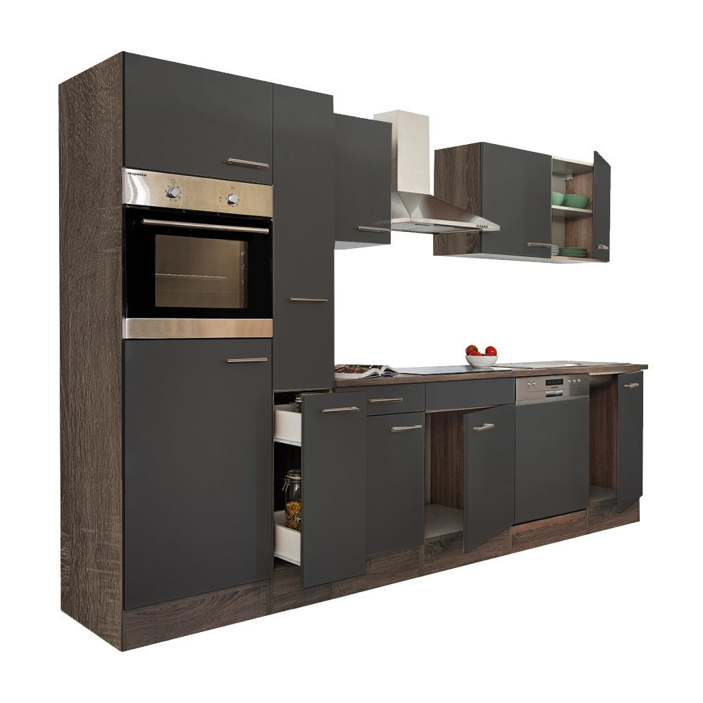 Leziter Mobilă de bucătărie Yorki 310 cu cuptor și cuptor cu microunde Mobalis Homvera