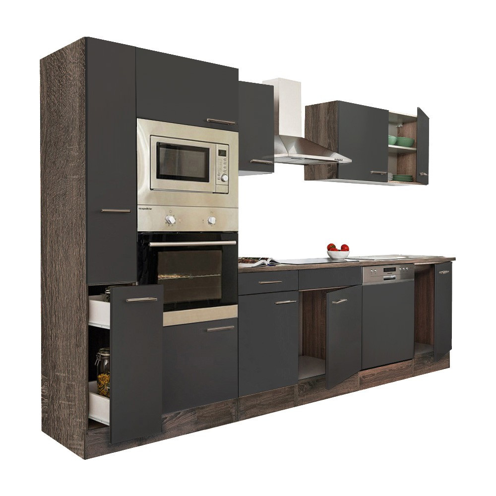 Leziter Mobilă de bucătărie Yorki 310 cu cuptor și cuptor cu microunde Mobalis Homvera