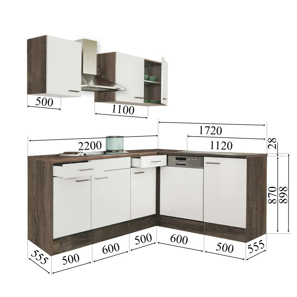 Leziter Mobilă de bucătărie de colț Yorki 220 Mobalis Homvera