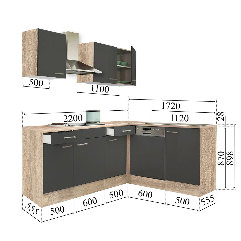 Leziter Mobilă de bucătărie de colț Yorki 220 Mobalis Homvera