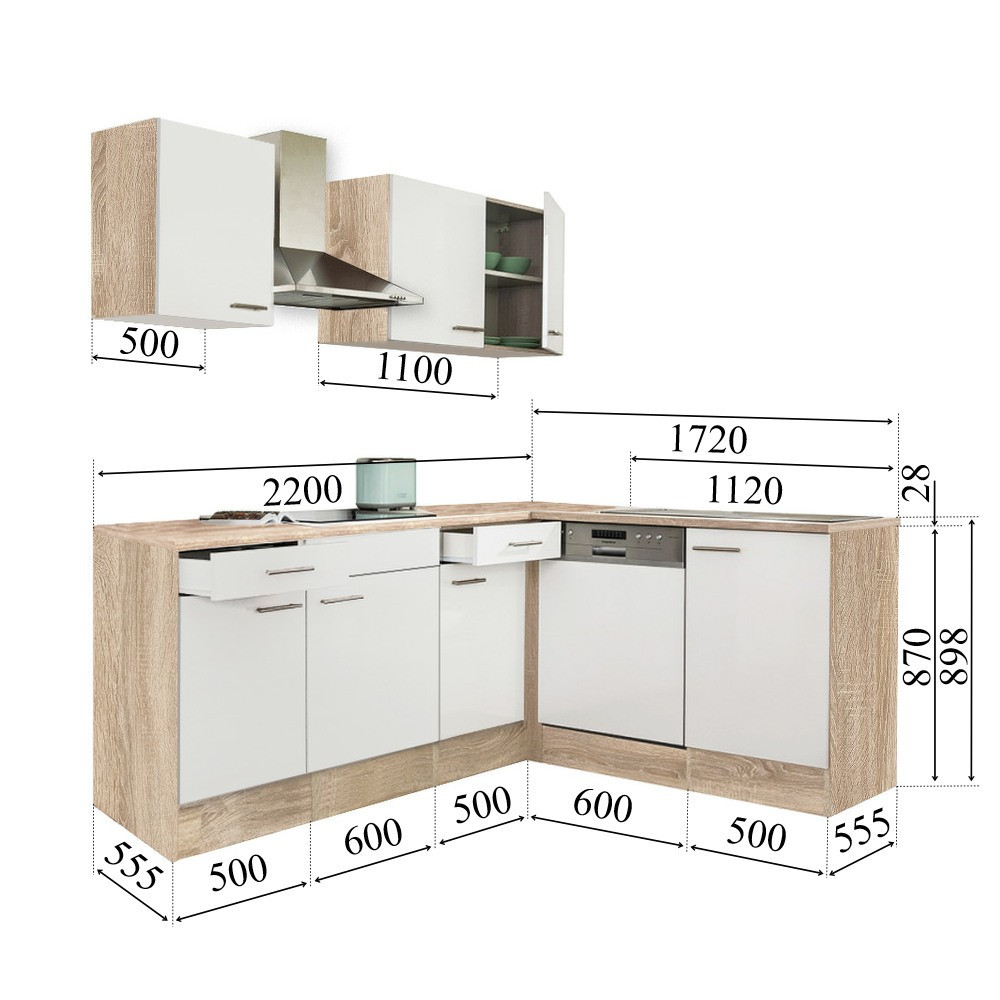 Leziter Mobilă de bucătărie de colț Yorki 220 Mobalis Homvera