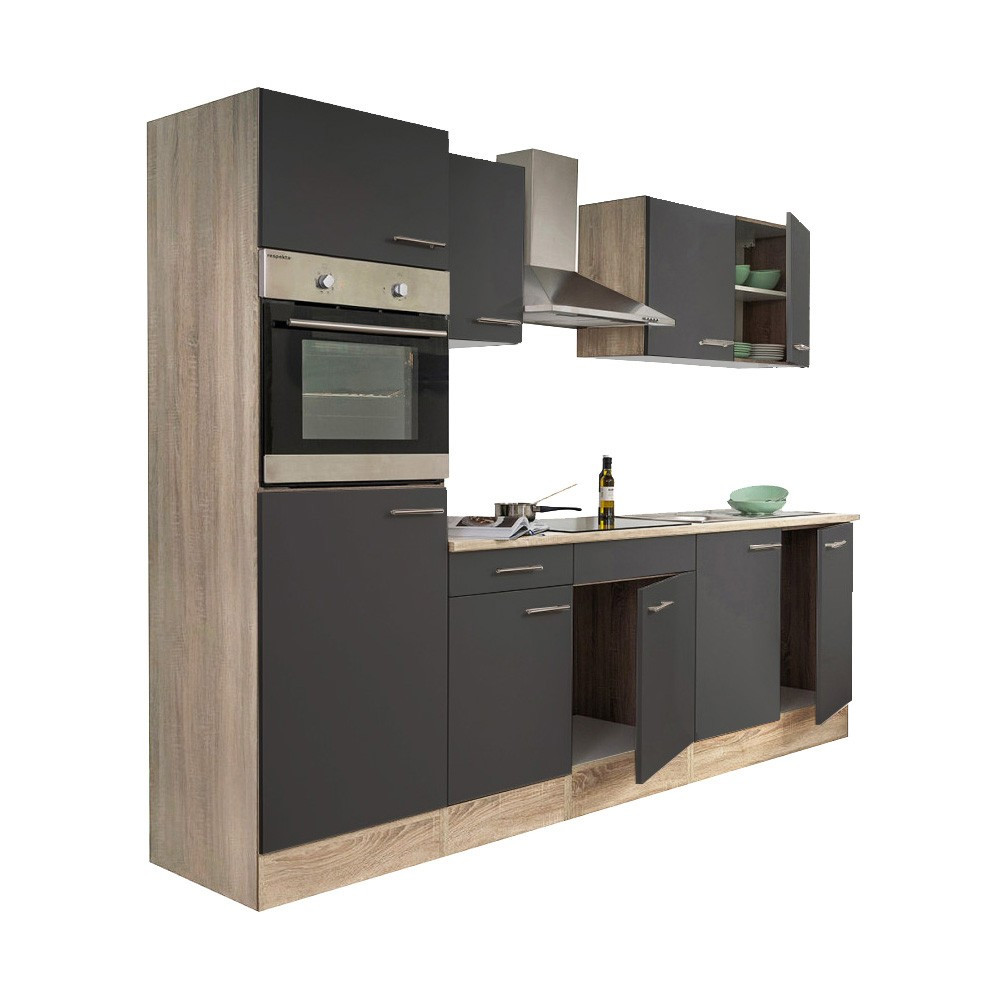 Leziter Mobilier de bucătărie Yorki 270 cu cuptor și cuptor cu microunde Mobalis Homvera