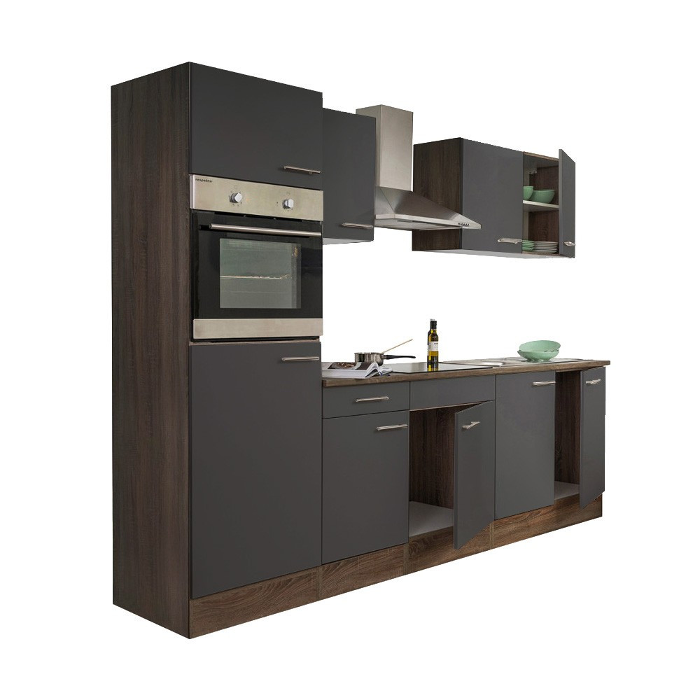 Leziter Mobilier de bucătărie Yorki 270 cu cuptor și cuptor cu microunde Mobalis Homvera