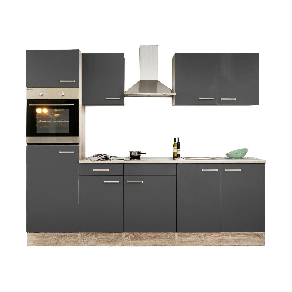 Leziter Mobilier de bucătărie Yorki 270 cu cuptor și cuptor cu microunde Mobalis Homvera