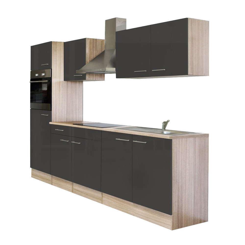 Leziter Mobilier de bucătărie Yorki 270 cu cuptor și cuptor cu microunde Mobalis Homvera