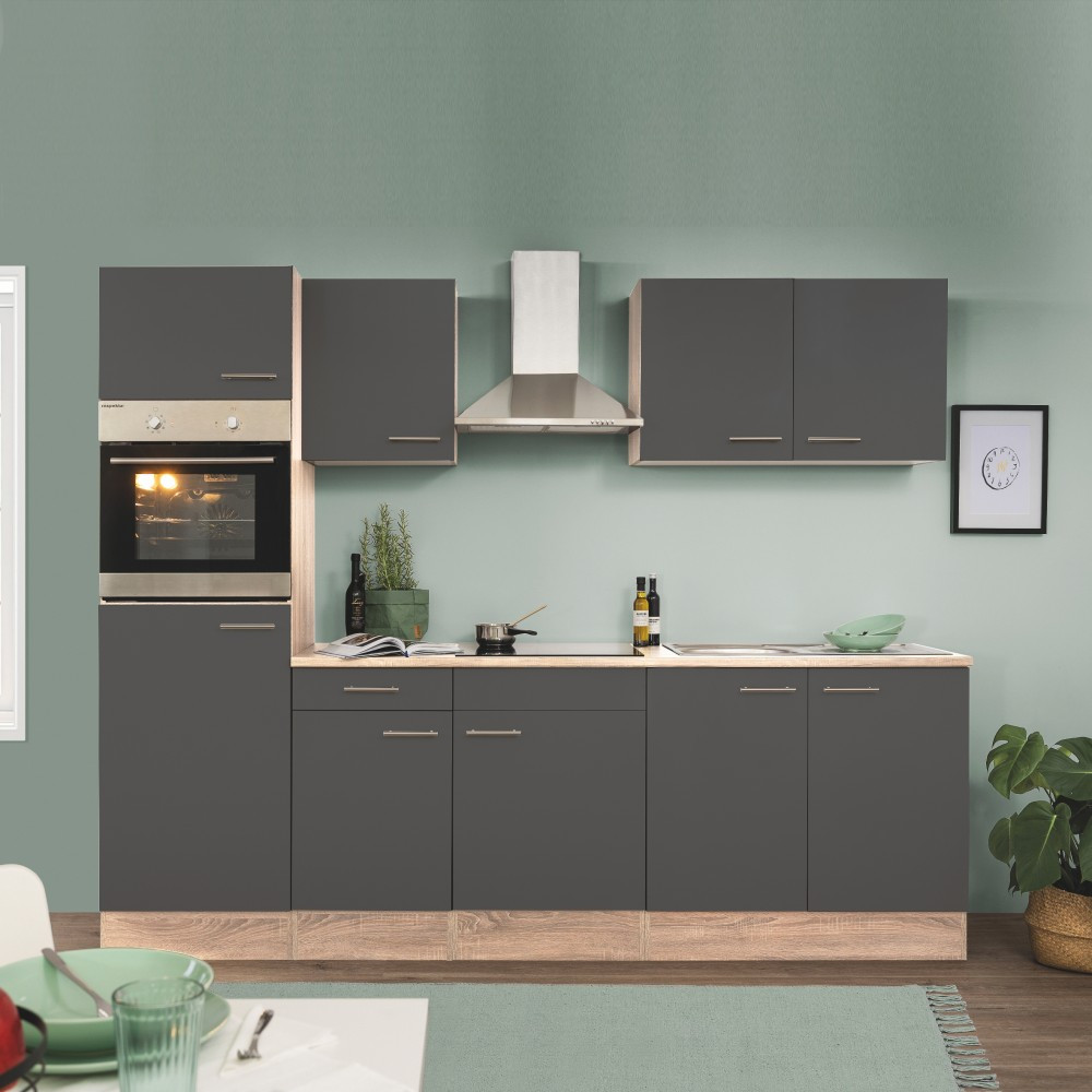 Leziter Mobilier de bucătărie Yorki 270 cu cuptor și cuptor cu microunde Mobalis Homvera