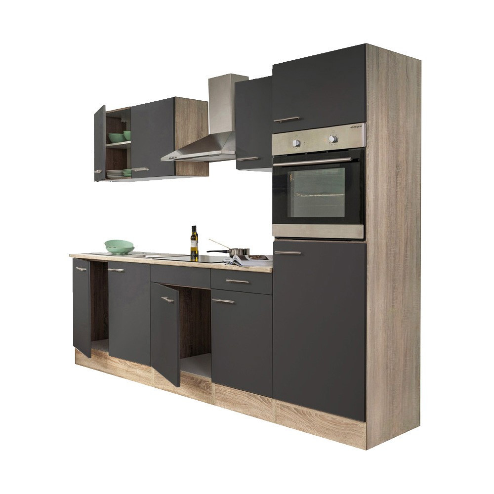 Leziter Mobilier de bucătărie Yorki 270 cu cuptor și cuptor cu microunde Mobalis Homvera