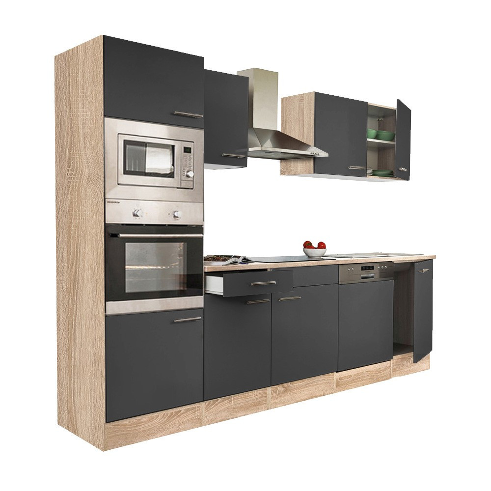 Leziter Mobilier de bucătărie Yorki 280 cu cuptor și cuptor cu microunde Mobalis Homvera