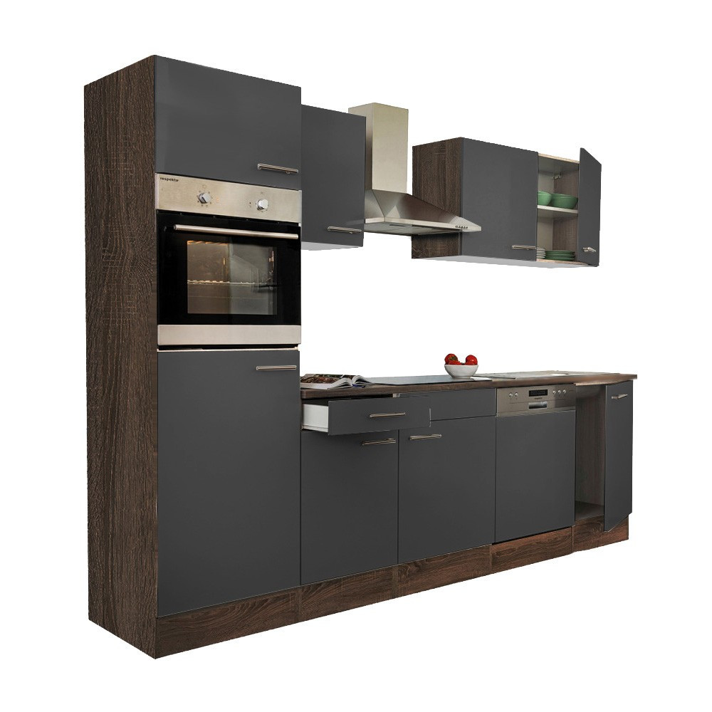 Leziter Mobilier de bucătărie Yorki 280 cu cuptor și cuptor cu microunde Mobalis Homvera