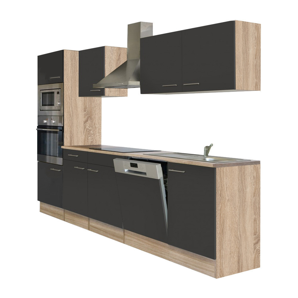 Leziter Mobilier de bucătărie Yorki 280 cu cuptor și cuptor cu microunde Mobalis Homvera