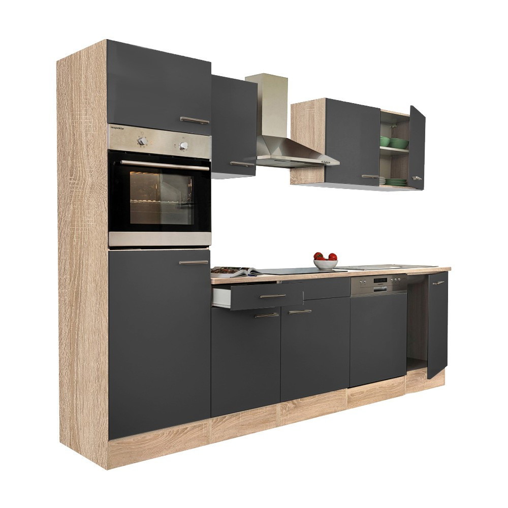 Leziter Mobilier de bucătărie Yorki 280 cu cuptor și cuptor cu microunde Mobalis Homvera