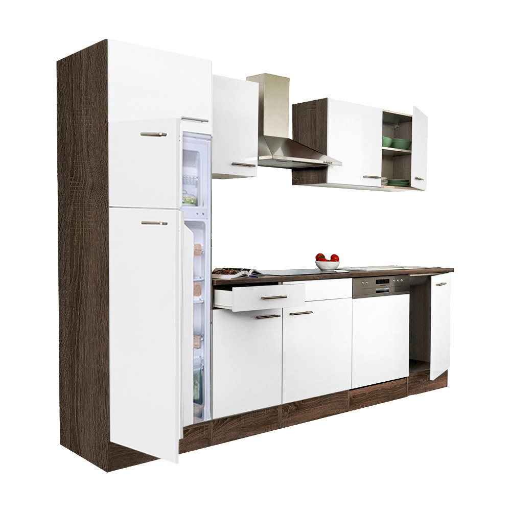 Leziter Mobilier de bucătărie Yorki 280 cu frigider cu congelator superior Mobalis Homvera