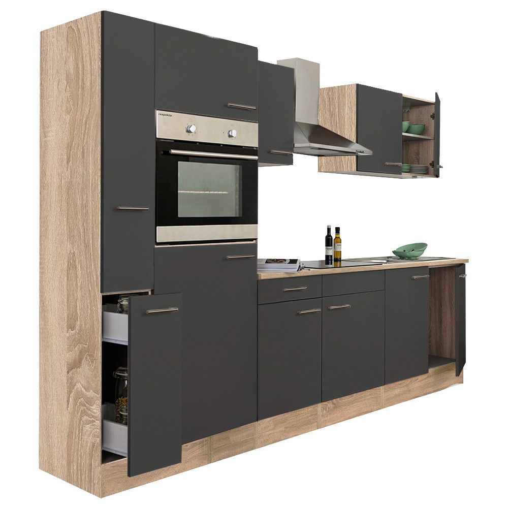 Leziter Mobilier de bucătărie Yorki 300 cu cuptor și cuptor cu microunde Mobalis Homvera