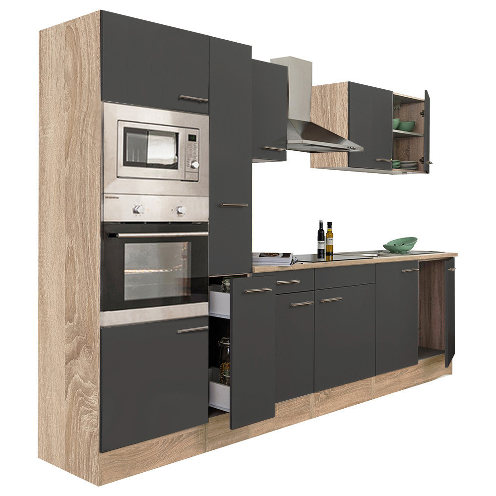 Leziter Mobilier de bucătărie Yorki 300 cu cuptor și cuptor cu microunde Mobalis Homvera