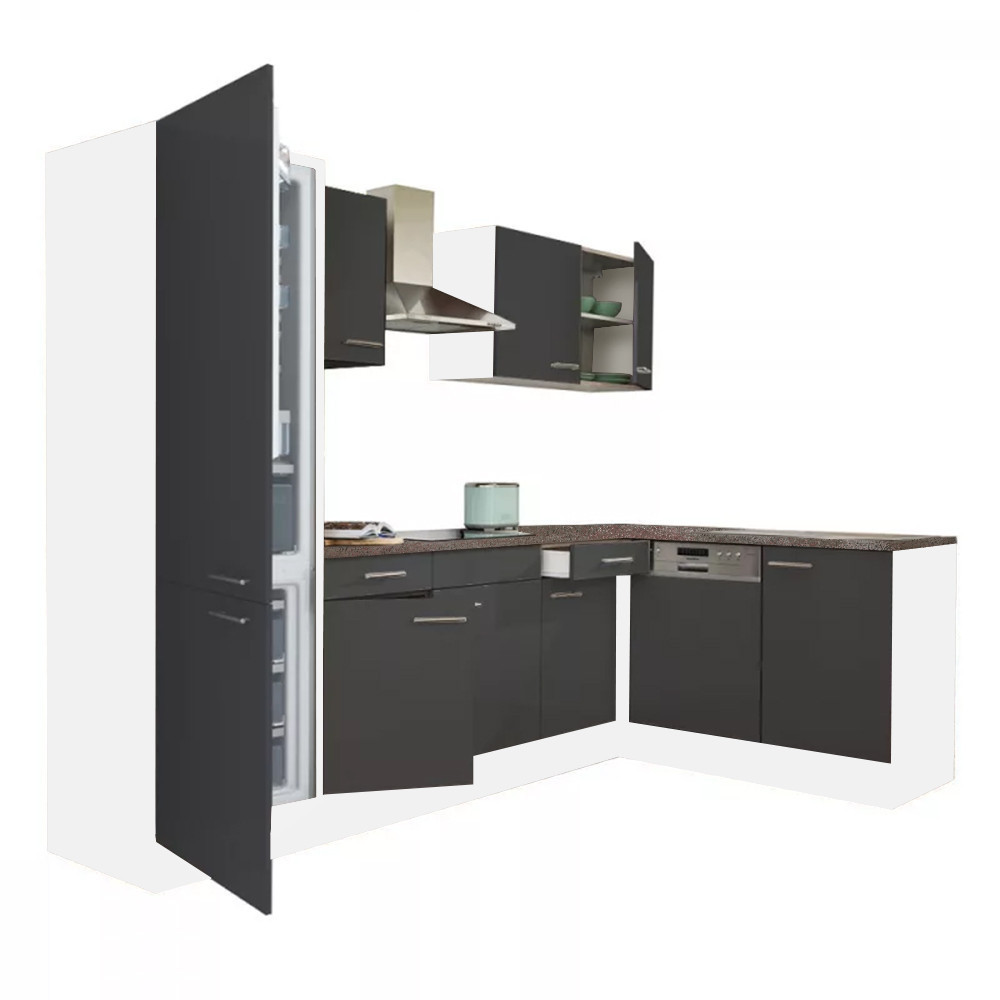 Leziter Unitate de bucătărie de colț Yorki 280 cu congelator inferior și frigider Mobalis Homvera