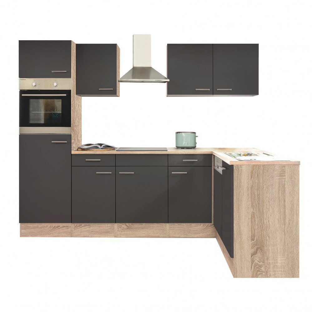 Leziter Unitate de bucătărie de colț Yorki 280 cu cuptor și cuptor cu microunde Mobalis Homvera