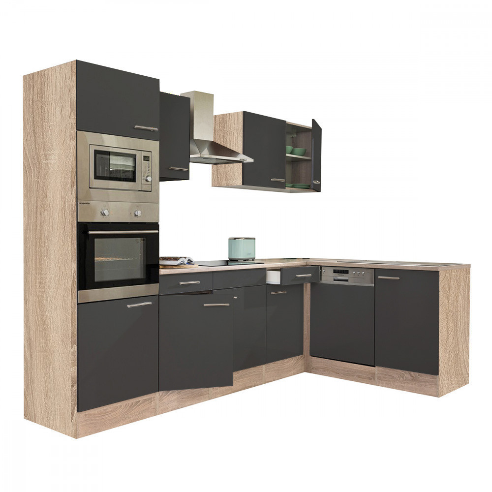 Leziter Unitate de bucătărie de colț Yorki 280 cu cuptor și cuptor cu microunde Mobalis Homvera