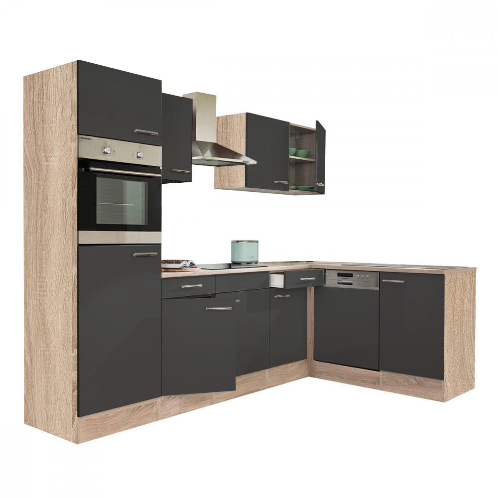 Leziter Unitate de bucătărie de colț Yorki 280 cu cuptor și cuptor cu microunde Mobalis Homvera