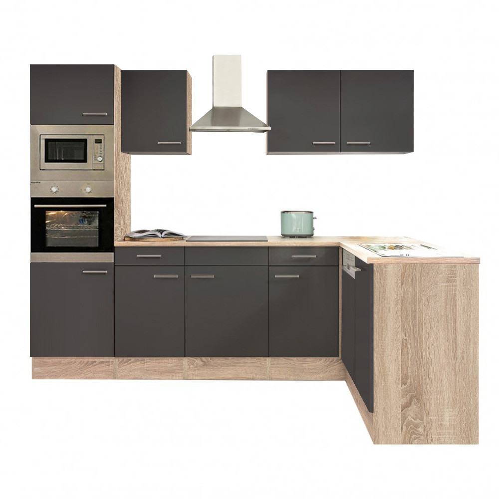 Leziter Unitate de bucătărie de colț Yorki 280 cu cuptor și cuptor cu microunde Mobalis Homvera