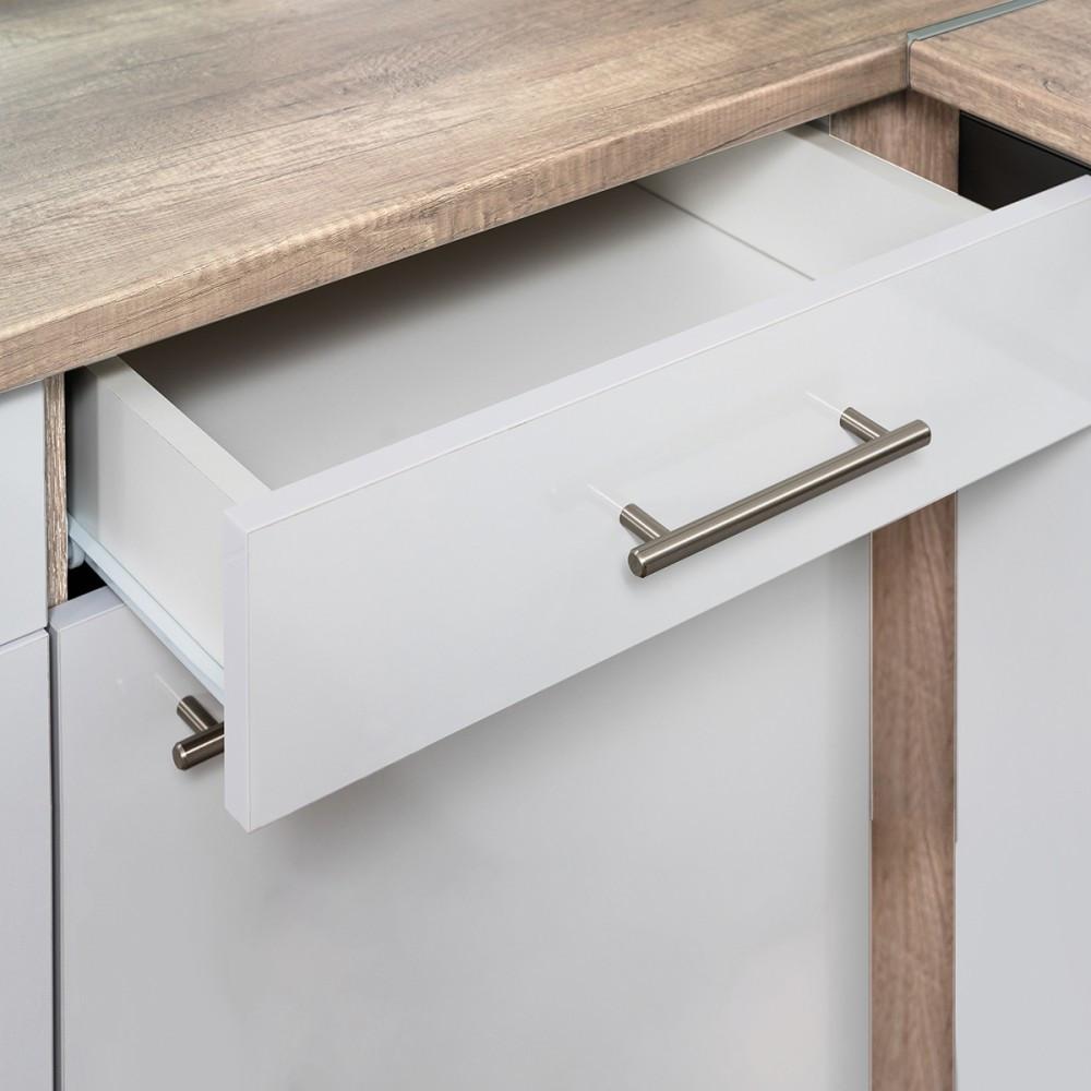 Leziter Unitate de bucătărie de colț Yorki 280 cu cuptor și cuptor cu microunde Mobalis Homvera