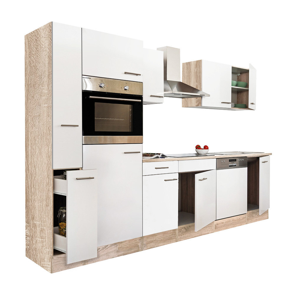 Leziter Mobilă de bucătărie Yorki 310 cu cuptor și cuptor cu microunde Mobalis Homvera