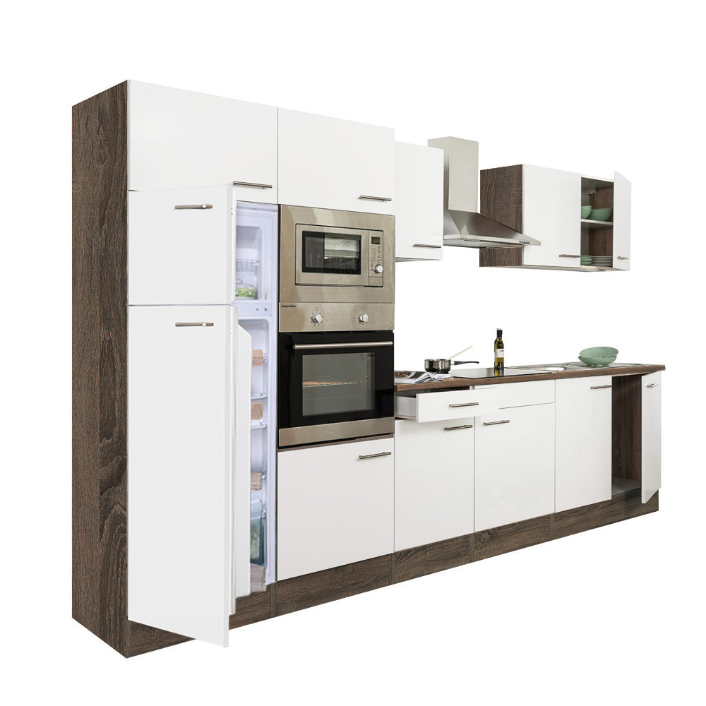 Leziter Mobilă de bucătărie Yorki 330 cu frigider cu congelator superior Mobalis Homvera